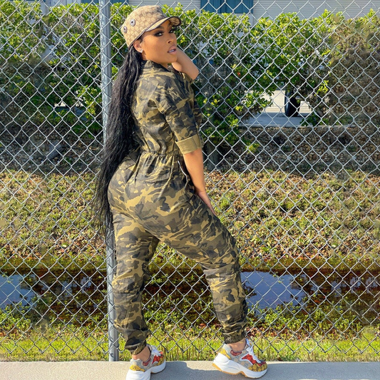 Women's camo jumpsuit