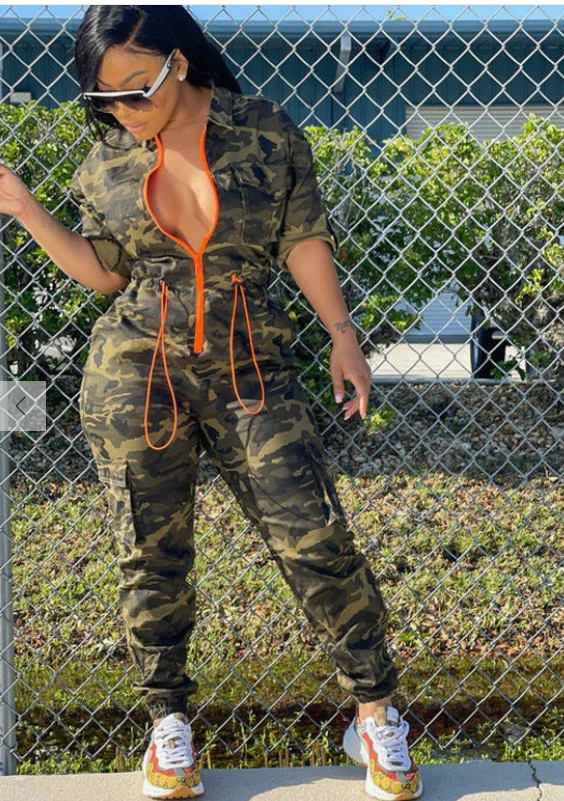 Women's camo jumpsuit