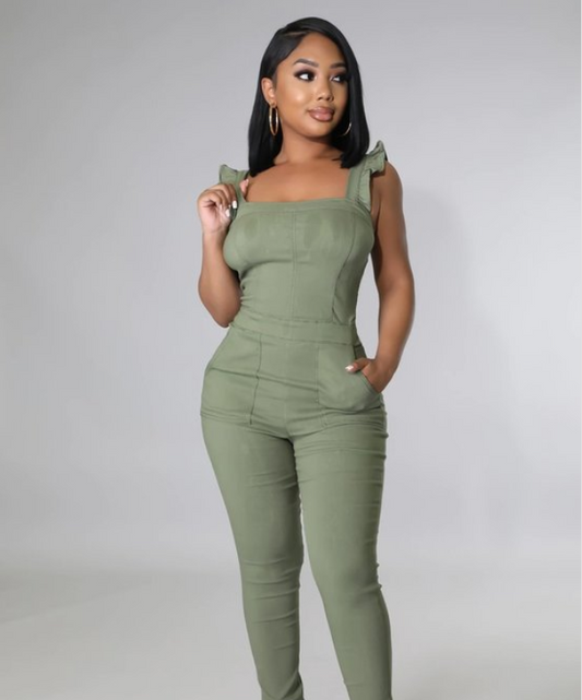 Women's olive green jumpsuit