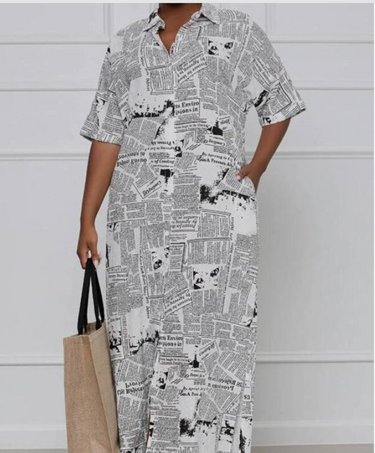 Women's newspaper dress