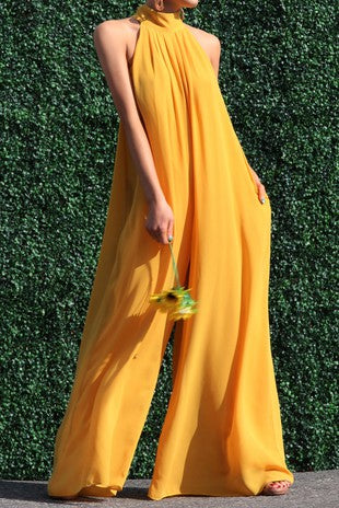 Women's elegant wide leg jumpsuit