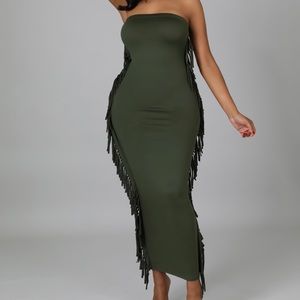 Women's olive maxi dress